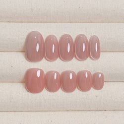 Image of Blush Jelly Cat-Eye (Grade A), Handmade Press On Nails,Salon Premium Quality ,10pcs,Puffcat-Nail